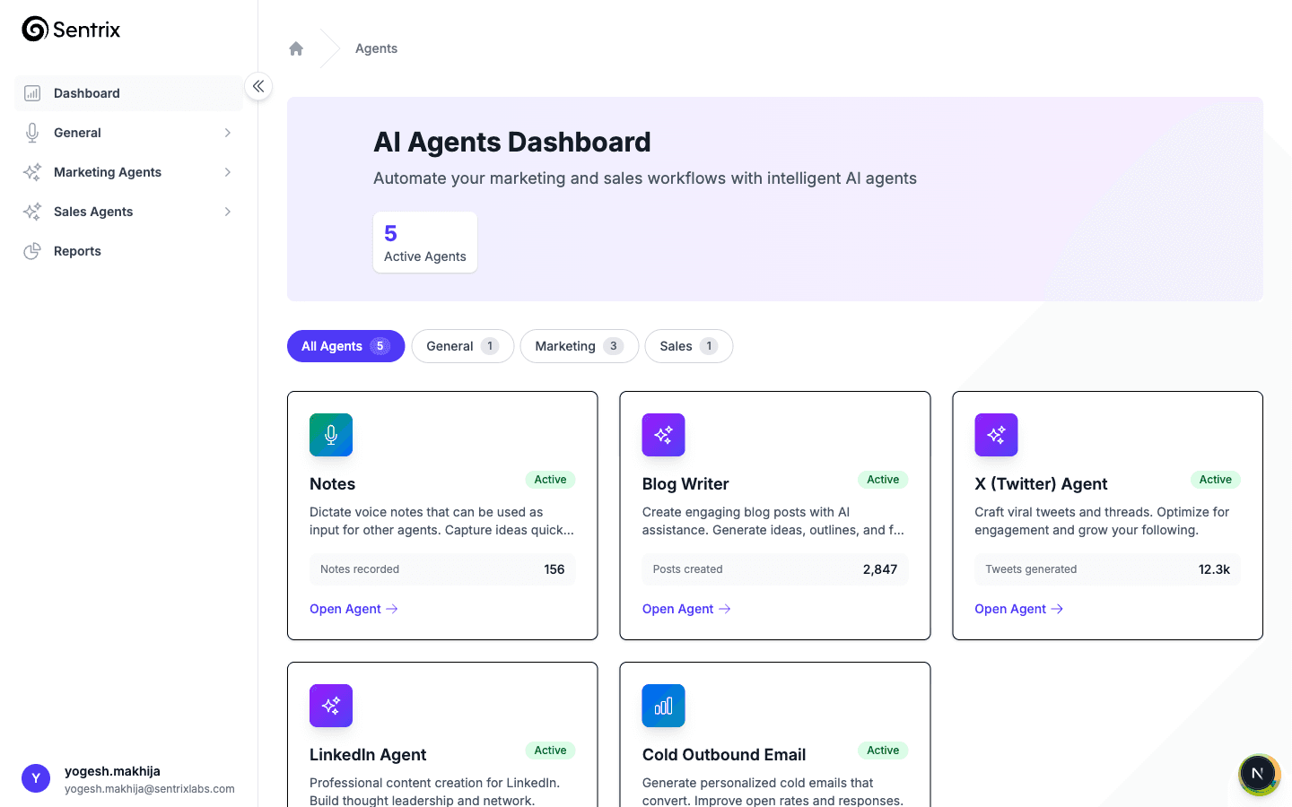 Sentrix Autonomous AI Agents Platform